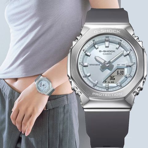 CASIO 卡西歐 G-SHOCK 粉彩金屬八角手錶 女錶 GM-S2110-2A