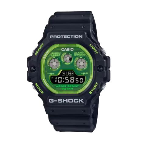 CASIO 卡西歐 G-SHOCK 半透明時尚 夜光電子腕錶 DW-5900TS-1_46.8mm