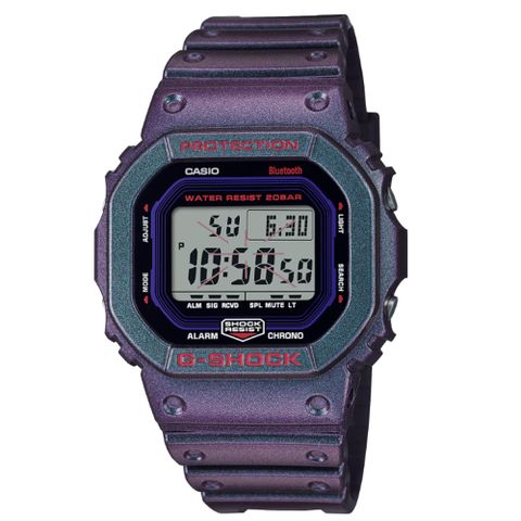 CASIO 卡西歐 G-SHOCK 藍牙 電競玩家 狙擊準心 炫彩偏光 經典方型 DW-B5600AH-6_42.8mm