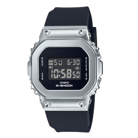 CASIO 卡西歐 G-SHOCK 工業風金屬感電子錶 銀 GM-S5600-1_38.4mm