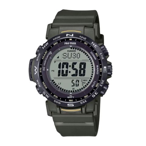 【CASIO 卡西歐】PRO TREK 電波 太陽能電力 三重感應器 戶外探險 PRW-35Y-3B_44.6mm