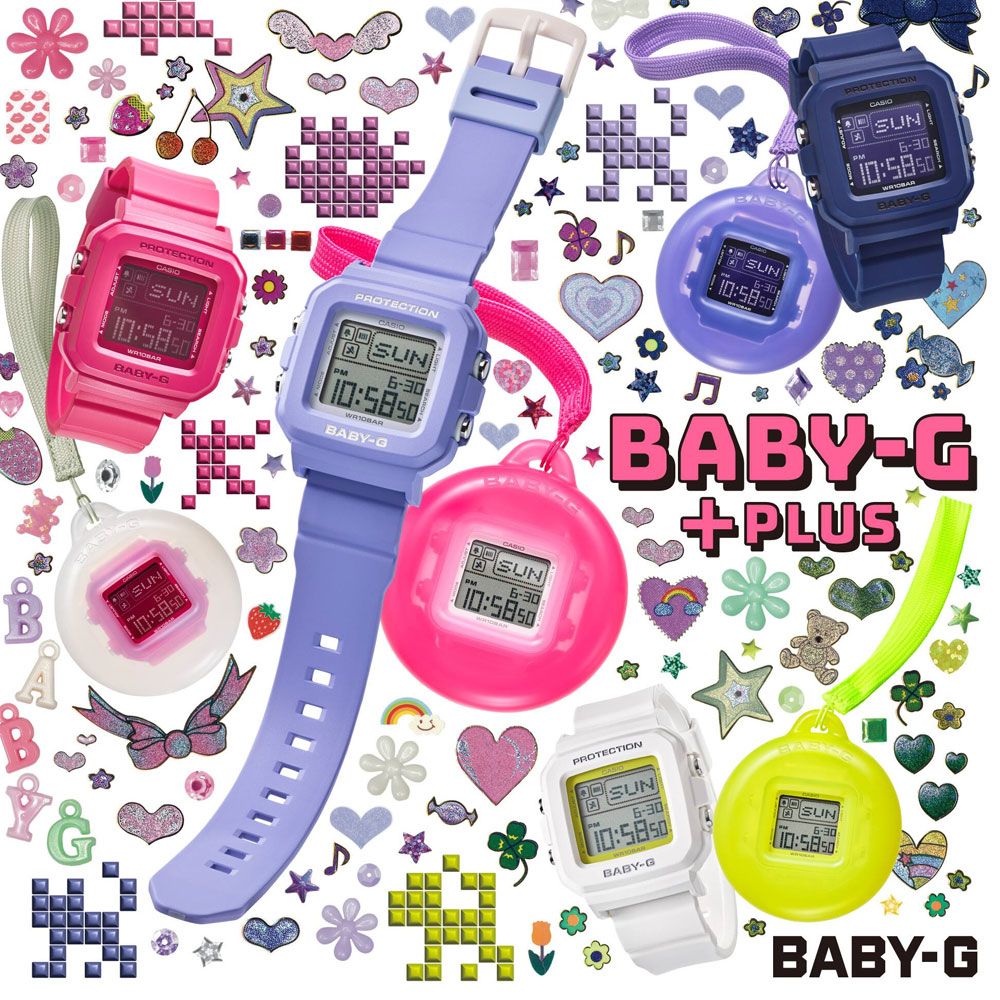 CASIO 卡西歐 BABY-G + PLUS 流行混搭 休閒數位電子錶-桃紅 BGD-10K-4