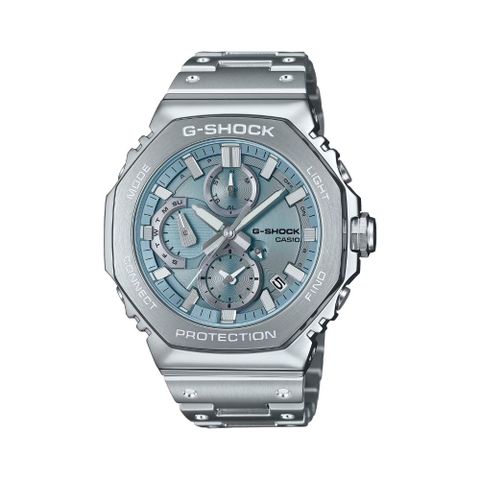 CASIO 卡西歐 G-SHOCK 藍牙 太陽能電力 冰藍 全金屬 指針 八角形 GMC-B2100AD-2A_46.3mm