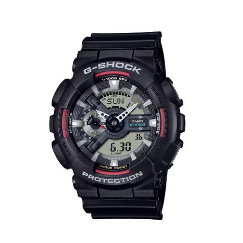 【CASIO 卡西歐】G-SHOCK 強悍百搭黑 雙顯錶款 GA-110RL-1A_51.2mm