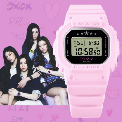 CASIO 卡西歐 G-SHOCK WOMEN x ITZY聯名 數位電子錶-粉紅 GMD-S5610IT-4B