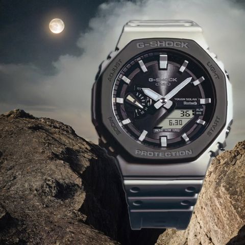 CASIO 卡西歐 G-SHOCK 運動風極簡八角 太陽能電力智慧藍牙手錶 GA-B2100LUU-5A