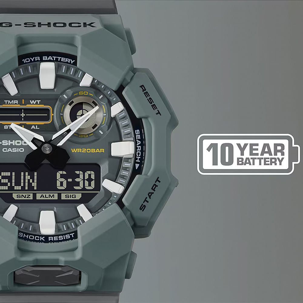 CASIO 卡西歐 G-SHOCK 天然染料 10年電力雙顯手錶 學生錶 GA-010CE-2A
