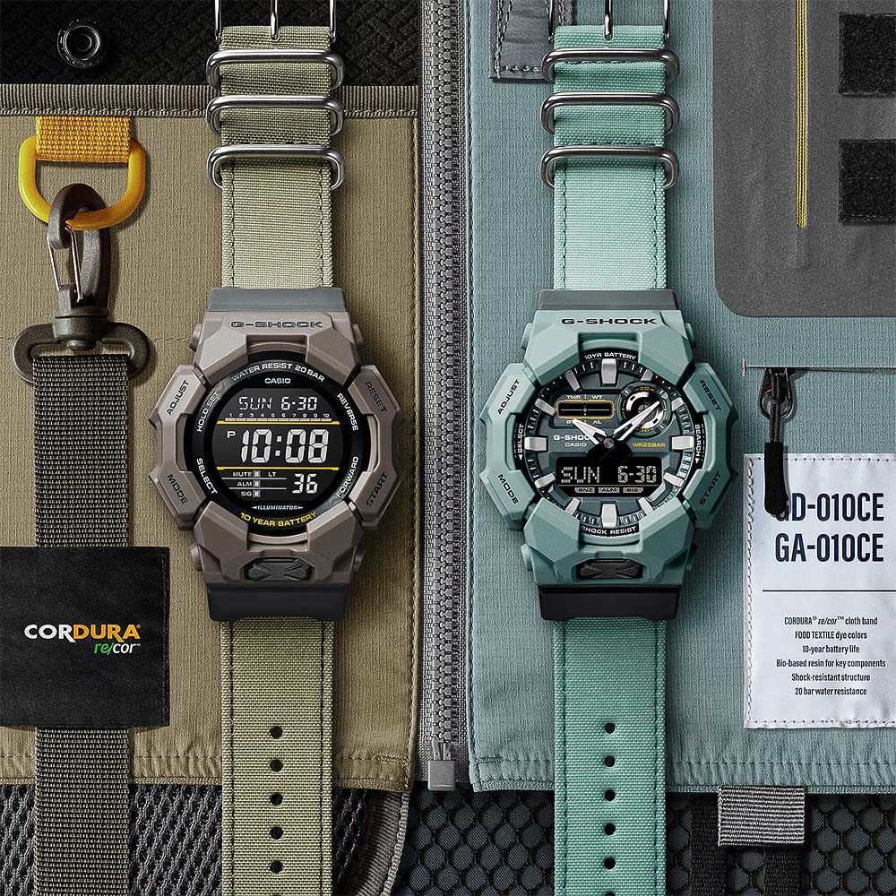 CASIO 卡西歐 G-SHOCK 天然染料 10年電力雙顯手錶 學生錶 GA-010CE-2A