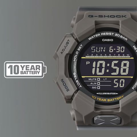 CASIO 卡西歐 G-SHOCK 天然染料 10年電力 電子手錶 學生錶 GD-010CE-5