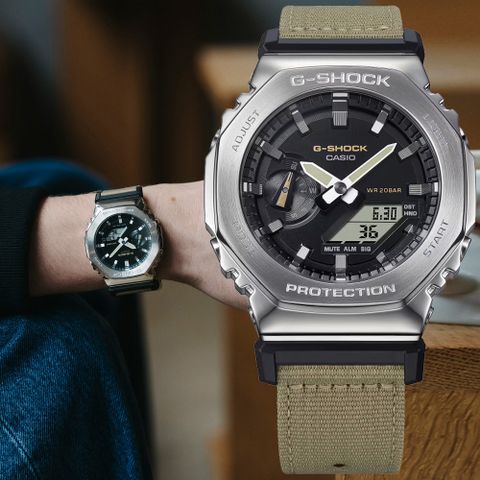 CASIO 卡西歐 G-SHOCK 八角錶殼 粗曠時尚 多功能雙顯腕錶 禮物 推薦 GM-2100C-5A