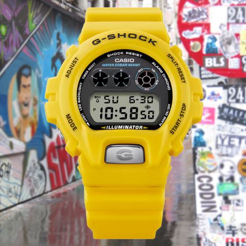 CASIO 卡西歐 G-SHOCK 經典6900系列30周年 數位電子錶-黃色 DW-6900TR-9