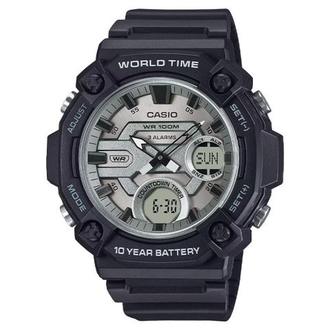 CASIO 卡西歐 AEQ-120W-7A 大錶徑雙顯示設計 堅固實用 防水100米