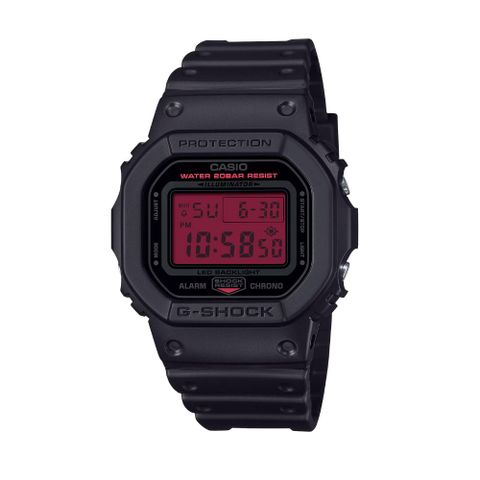 【CASIO 卡西歐】G-SHOCK 黑紅系列 熾熱激情 電子錶款_DW-5600BBR-1_42.8mm