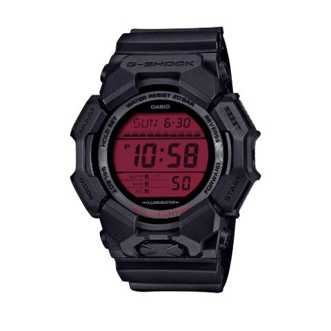 【CASIO 卡西歐】G-SHOCK 黑紅系列 熾熱激情 電子錶款_GD-010BBR-1_51.9mm