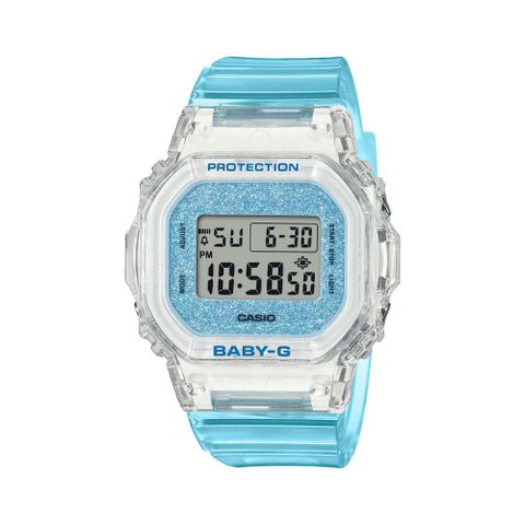 【CASIO 卡西歐】BABY-G 輕巧纖薄 繽紛夏季 清透亮眼 半透明藍 經典系列 BGD-565GC-2_37.9mm