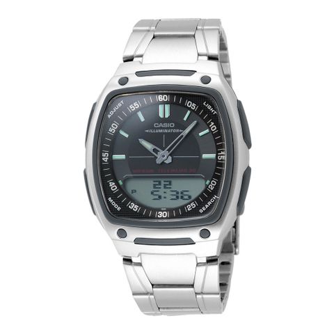 CASIO 精準時區魅力商務錶-鋼帶-黑