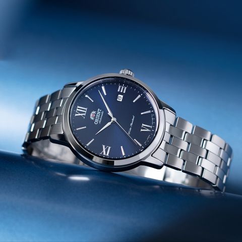 時尚品牌▼原廠公司貨ORIENT 東方 DATE系列 紳士機械錶-藍x銀/41.6mm RA-AC0F09L