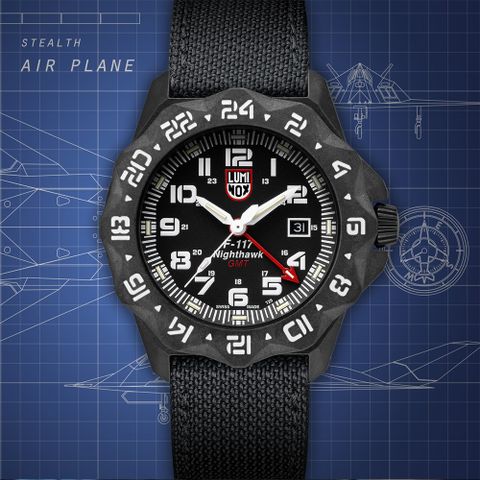 LUMINOX 雷明時 F-117 Nighthawk 夜鷹戰機GMT腕錶 (6441)