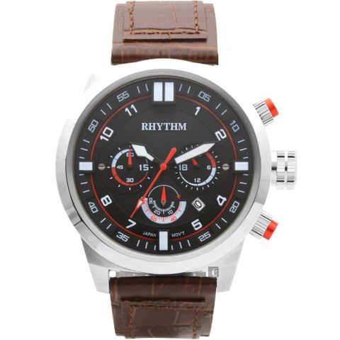 RHYTHM 日本麗聲 三眼計時手錶-48mm SI1602L01