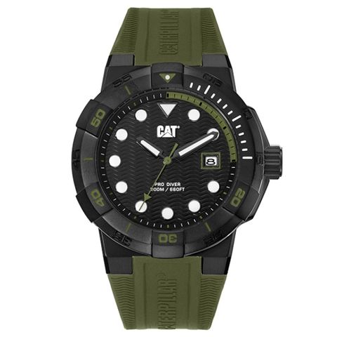 Cat Person 【CAT Watch】SHOCK DIVER時尚潮流潛水腕錶-軍綠/SI.161.23.123/台灣總代理公司貨享兩年保固