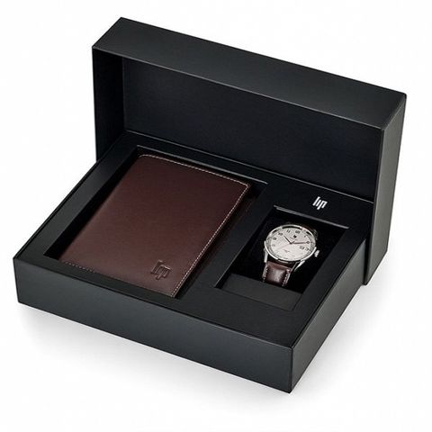 【lip】Himalaya時尚石英皮革腕錶x真皮配件套組-深棕款/670101/台灣總代理公司貨享兩年保固