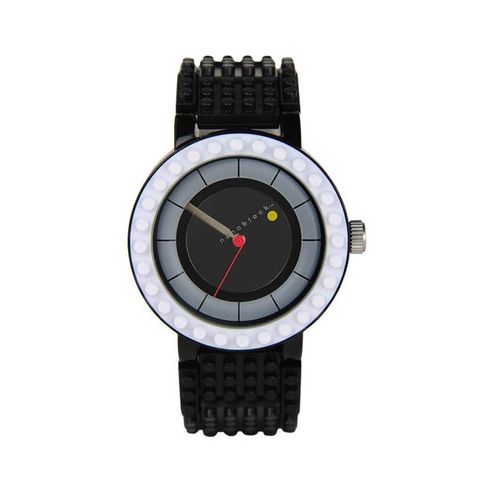 【nanoblock】圓框系列樂高積木錶-黑Ｘ白/ARD-06/台灣總代理公司貨享兩年保固