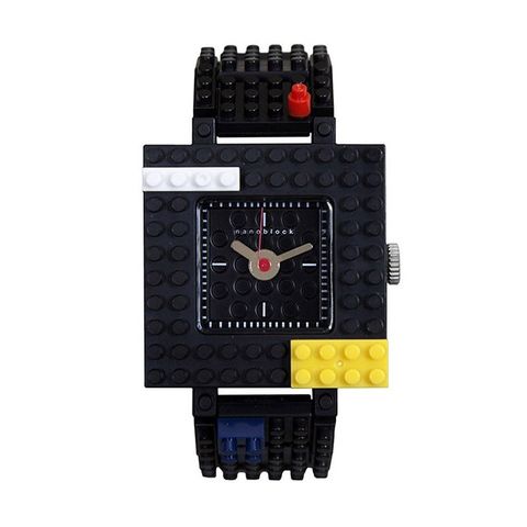 【nanoblock】方框系列樂高積木錶-黑/NSQ-02/台灣總代理公司貨享兩年保固