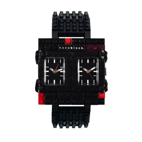 【nanoblock】自由組藝系列樂高積木錶-黑/TVL-04/台灣總代理公司貨享兩年保固