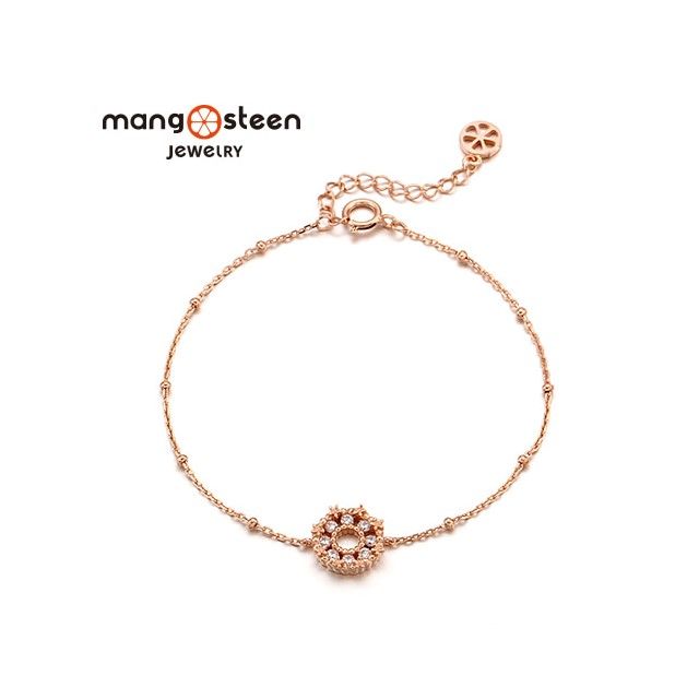 MANGO 【 steen】Bracelet韓國甜美冠冕時尚玫金S925純銀水鑽款手鍊-名媛金/MJ0007S-BRGW/台灣總代理公司貨