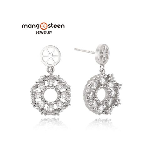 MANGO 【 steen】Earrings韓國甜美冠冕時尚S925極光純銀花型垂墜飾耳環-名媛銀/MJ0007S-EWW/台灣總代理公司貨