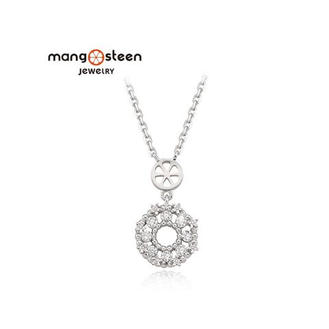 MANGO 【 steen】Necklace韓國甜美冠冕時尚S925極光純銀水鑽款項鍊-晶鑽銀/MJ0007S-NWW/台灣總代理公司貨