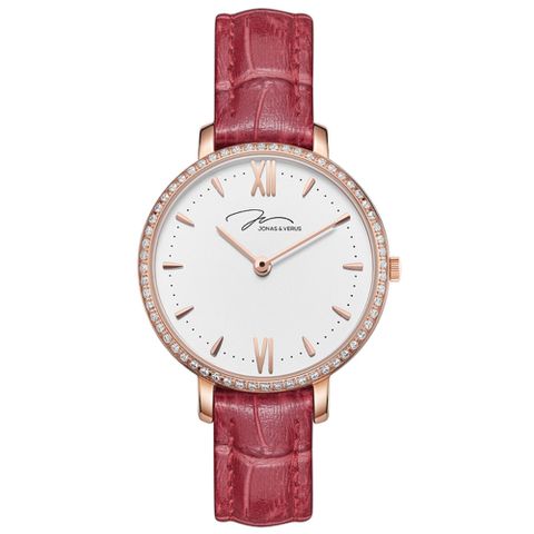J&V 極簡系列玫瑰金米蘭帶腕款31mm(X00752-Q3.PPWLRD)