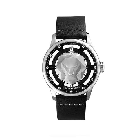 【FIBER】萬獸之王立體空間銀面機械腕錶-質感黑/FB8013-01/台灣總代理公司貨享一年保固