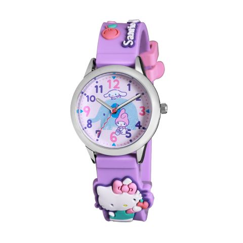 【HELLO KITTY】凱蒂貓生動迷人立體大象圖案手錶(紫色 KT077LWPV)