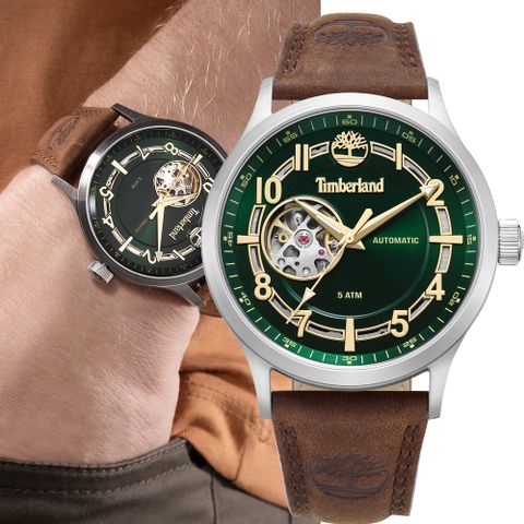 Timberland 天柏嵐 百搭開芯機械腕錶-45mm TDWGE0041902