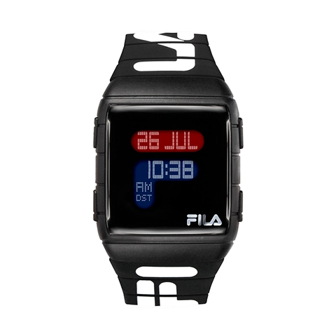 Fila 【 Watch】經典LOGO方形電子錶-帥氣黑/38-105-006/台灣總代理公司貨享兩年保固