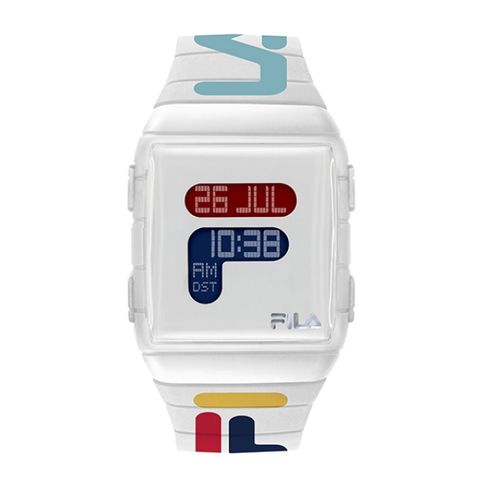 Fila 【 Watch】經典LOGO方形電子錶-塗鴉色/38-105-007/台灣總代理公司貨享兩年保固