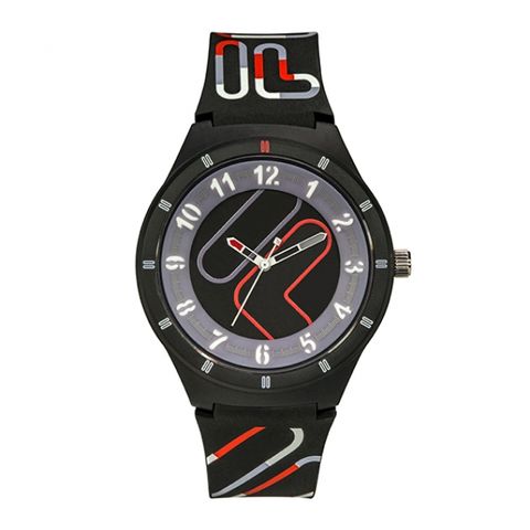 【FILA 斐樂】撞色LOGO時尚腕錶-個性黑/38-324-004/台灣總代理公司貨享兩年保固