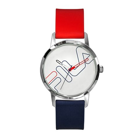 【FILA 斐樂】經典簡約線條LOGO手錶-經典紅藍/38-313-004/台灣總代理公司貨享兩年保固