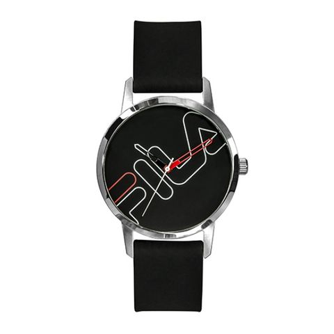 【FILA 斐樂】經典簡約線條LOGO造型手錶-個性黑/38-313-002/台灣總代理公司貨享兩年保固
