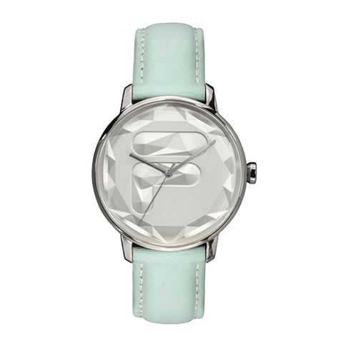 【FILA 斐樂】幾何切面LOGO設計腕錶-蘋果綠/38-184-003/台灣總代理公司貨享半年保固
