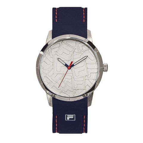 【FILA 斐樂】堆疊LOGO設計腕錶-個性藍/38-186-002/台灣總代理公司貨享半年保固