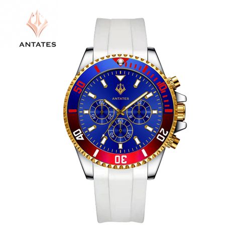 小海神-安泰特斯ANTATES 時尚特色三眼中性魅力錶款-焰紅藍