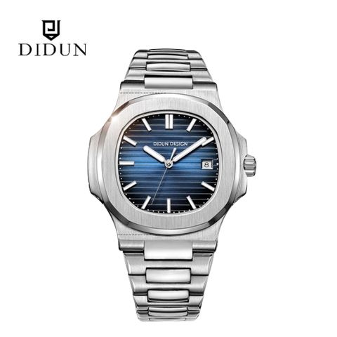迪頓 DIDUN 英國品牌經典鸚鵡螺鐵腕錶-靛青