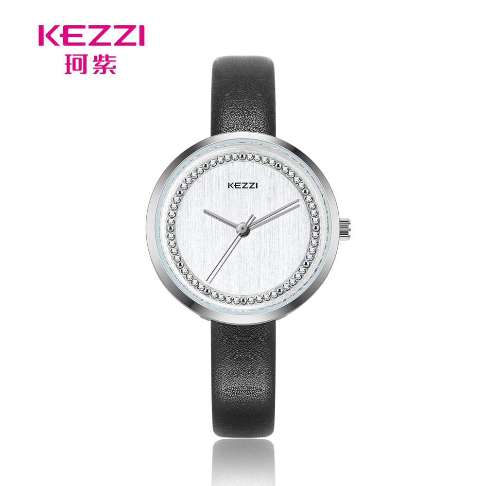 KEZZI 珂紫   K-1862 優雅精緻氣質簡約百搭學生女皮手腕錶-黑色