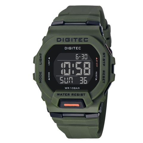 DIGITEC 數碼科技 DG-5169T 繽紛色彩百搭電子錶-軍綠