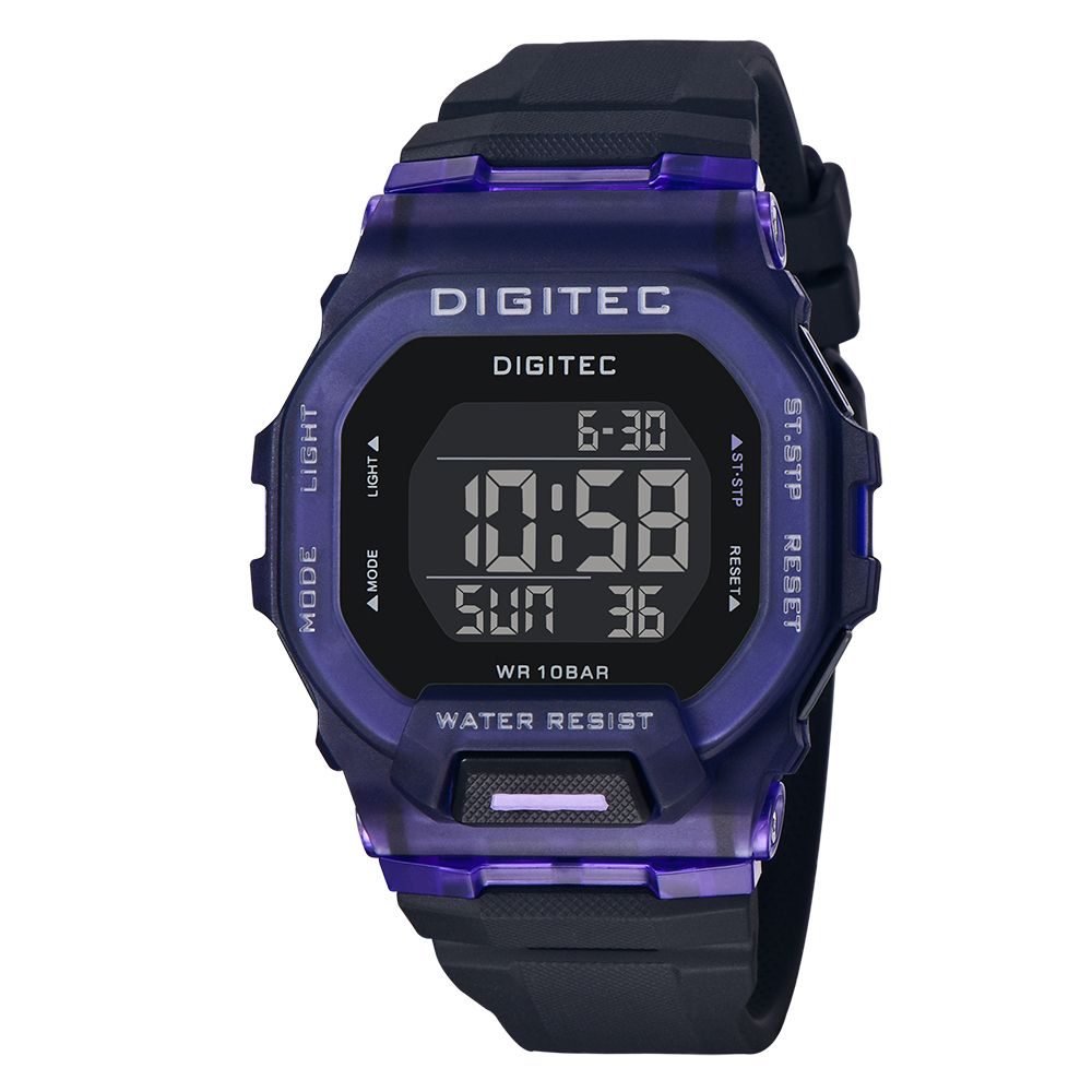 DIGITEC 數碼科技   DG-5169T 繽紛色彩百搭電子錶-黑紫