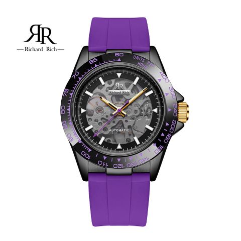 【Richard Rich】愛時 RR 海軍上將系列 神秘紫縷空錶盤自動機械氟矽膠腕錶