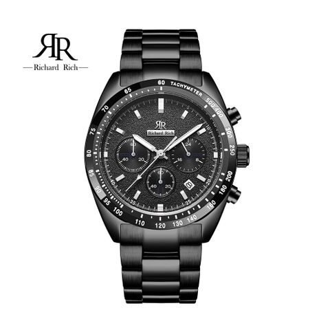 【Richard Rich】【WangT】 RR 星際霸主系列 黑帶黑面計時三眼陶瓷圈隕石面不鏽鋼腕錶