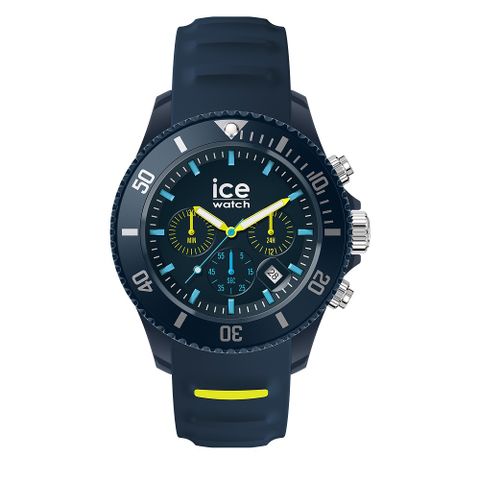 【Ice Watch】三眼計時活力系列 藍刻度 40mm CH-深藍矽膠錶帶